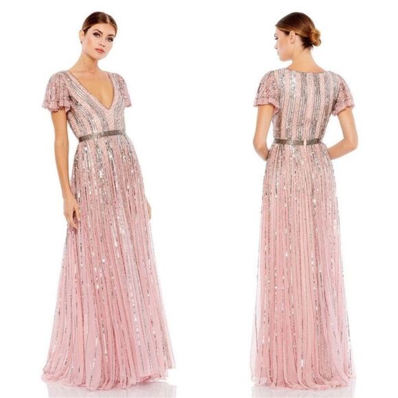 Mac Duggal 5444 Rose Pink/ Size 16 - Picture 4 of 8